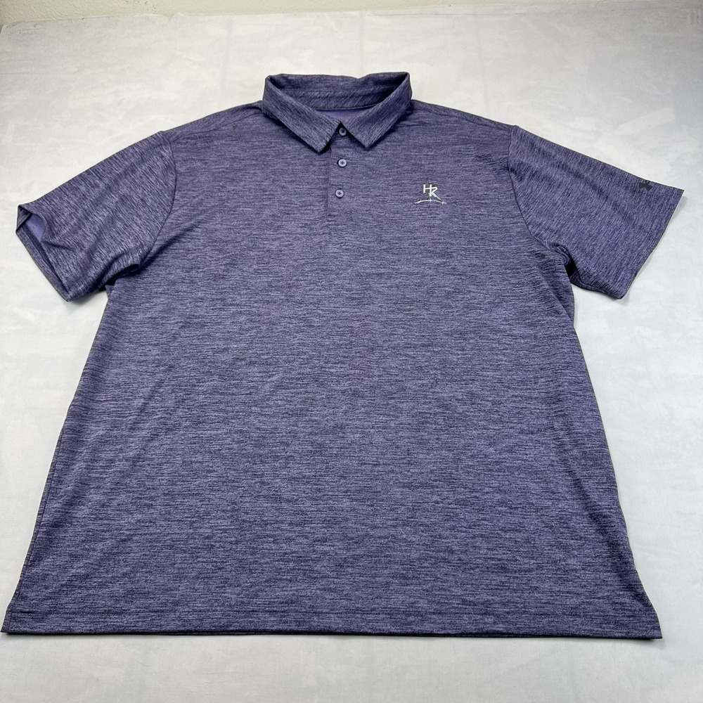 Under Armour Playoff Polo Mens 2XL Purple Heather Golf Shirt HR Logo